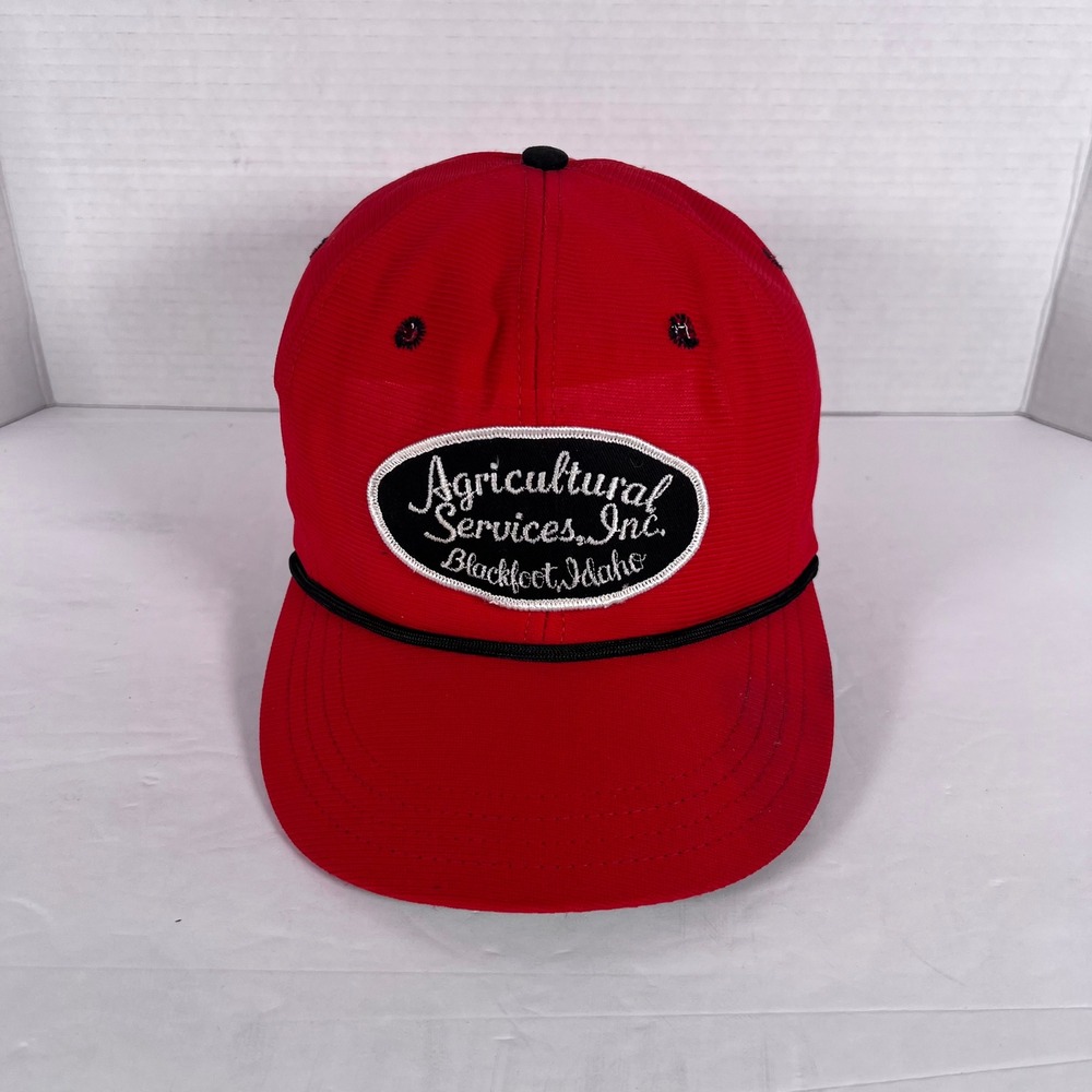 Vintage Agricultural Services Inc‎ Blackfoot Idaho Rope Hat Red Snapback USA